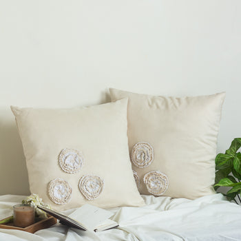 Minerve 20" x 20" Flowers Design Throw Pillow (Set of 2)